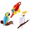 6 Pieces Tropical Birds Honeycomb Parrot Hawaiian Summer Beach Tiki Bar Luau Party Home Classroom Hanging Decorations(Parrot)